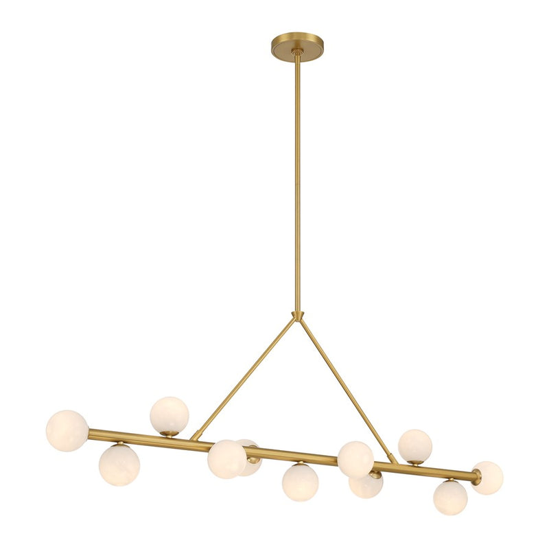 Crystorama Terrell 11 Light 46.5" Chandelier, Luxe Gold/White