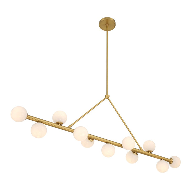 Crystorama Terrell 11 Light 46.5" Chandelier, Luxe Gold/White