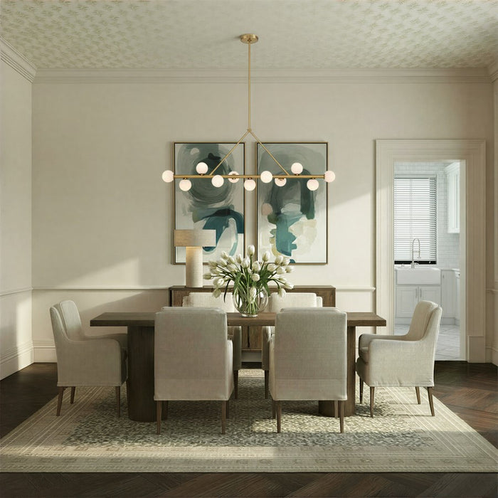 Crystorama Terrell 11 Light 46.5" Chandelier, Luxe Gold/White