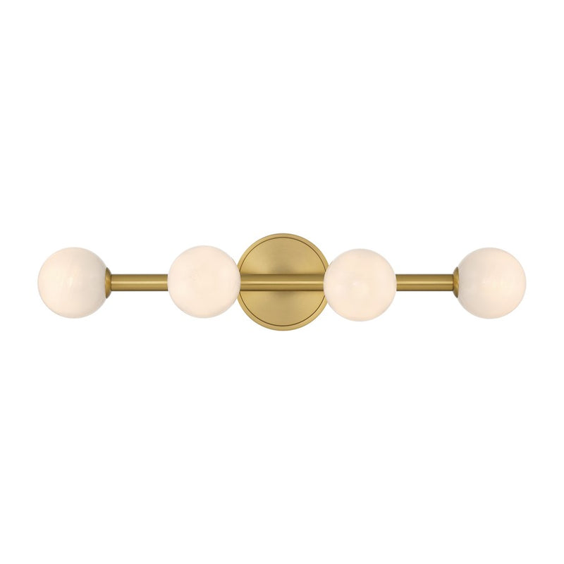 Crystorama Terrell 4 Light 24" Bathroom Vanity, Luxe Gold/White