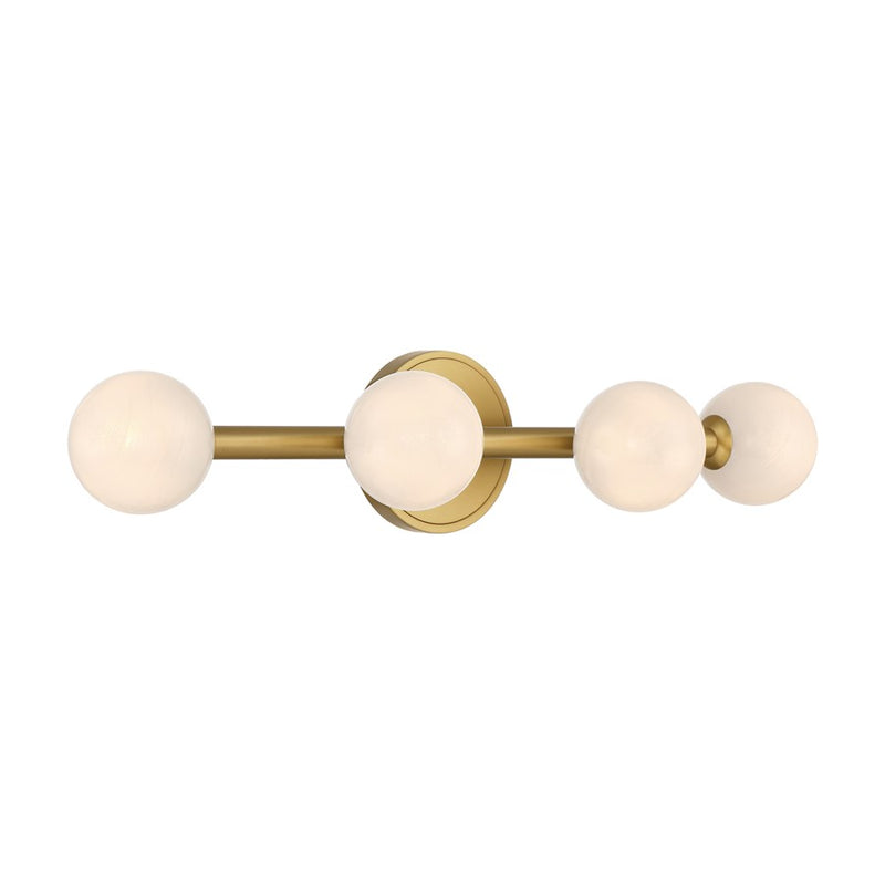 Crystorama Terrell 4 Light 24" Bathroom Vanity, Luxe Gold/White