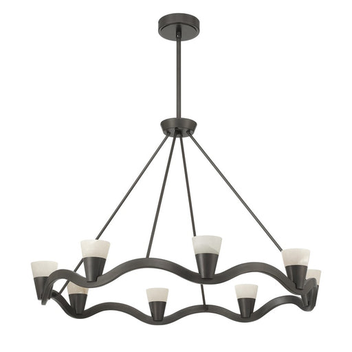 Crystorama Vance 8 Light 39" Chandelier, Bronze Noir/White