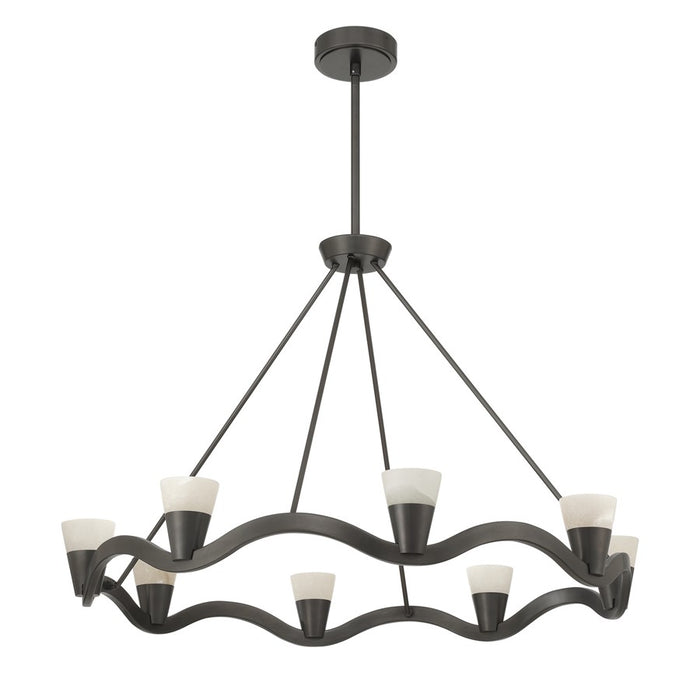 Crystorama Vance 8 Light 39" Chandelier, Bronze Noir/White