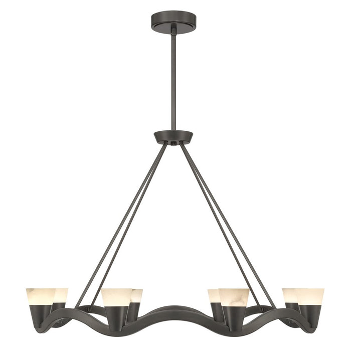 Crystorama Vance 8 Light 39" Chandelier, Bronze Noir/White