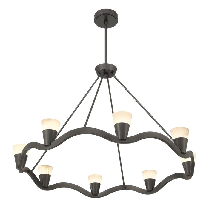 Crystorama Vance 8 Light 39" Chandelier, Bronze Noir/White