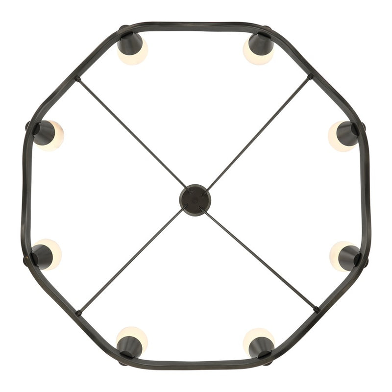 Crystorama Vance 8 Light 39" Chandelier, Bronze Noir/White