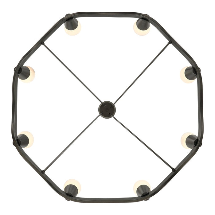 Crystorama Vance 8 Light 39" Chandelier, Bronze Noir/White
