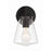 Crystorama Voss 1 Light Sconce, Matte Black/Clear Glass
