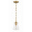 Crystorama Voss 1 Light 9" Mini Pendant, Luxe Gold/Clear Glass