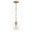 Crystorama Voss 1 Light 9" Mini Pendant, Luxe Gold/Clear Glass