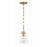 Crystorama Voss 1 Light 9" Mini Pendant, Luxe Gold/Clear Glass