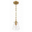 Crystorama Voss 1 Light 9" Mini Pendant, Luxe Gold/Clear Glass