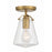 Crystorama Voss 1 Light Semi Flush Mount, Luxe Gold/Clear