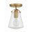 Crystorama Voss 1 Light Semi Flush Mount, Luxe Gold/Clear