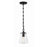 Crystorama Voss 1 Light 9" Mini Pendant, Matte Black/Clear Glass