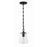 Crystorama Voss 1 Light 9" Mini Pendant, Matte Black/Clear Glass