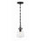 Crystorama Voss 1 Light 9" Mini Pendant, Matte Black/Clear Glass