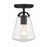Crystorama Voss 1 Light Semi Flush Mount, Black/Clear