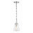 Crystorama Voss 1 Light 9" Mini Pendant, Polished Nickel/Clear Glass