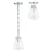 Crystorama Voss 1 Light 9" Mini Pendant, Polished Nickel/Clear Glass