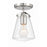 Crystorama Voss 1 Light Semi Flush Mount, Nickel/Clear