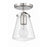 Crystorama Voss 1 Light Semi Flush Mount, Nickel/Clear