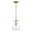 Crystorama Voss 1 Light Mini Pendant, Luxe Gold/Clear Glass