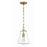 Crystorama Voss 1 Light Mini Pendant, Luxe Gold/Clear Glass