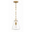 Crystorama Voss 1 Light Mini Pendant, Luxe Gold/Clear Glass