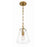 Crystorama Voss 1 Light Mini Pendant, Luxe Gold/Clear Glass
