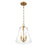 Crystorama Voss 3 Light Mini Chandelier, Luxe Gold/Clear Glass