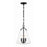 Crystorama Voss 3 Light Mini Chandelier, Matte Black/Clear Glass