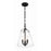 Crystorama Voss 3 Light Mini Chandelier, Matte Black/Clear Glass
