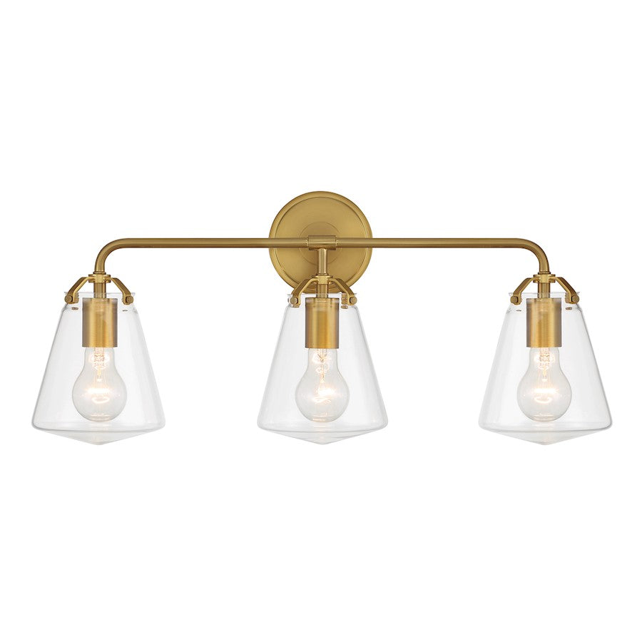 Crystorama Voss 3 Light Bath Light, Luxe Gold/Clear - VSS-7013-LG