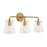 Crystorama Voss 3 Light Bath Light, Luxe Gold/Clear
