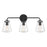 Crystorama Voss 3 Light Bath Light, Matte Black/Clear - VSS-7013-MK