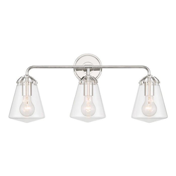 Crystorama Voss 3 Light Bath Light, Polished Nickel/Clear - VSS-7013-PN
