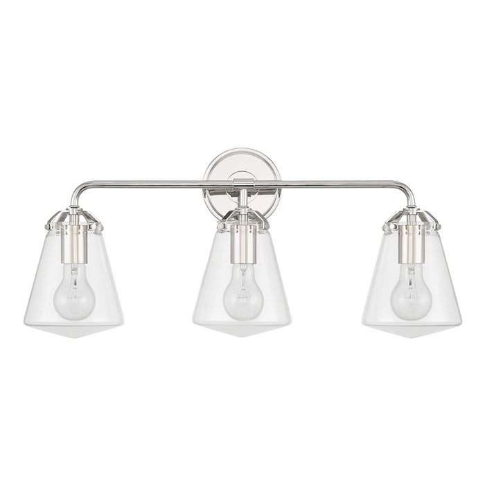 Crystorama Voss 3 Light Bath Light, Polished Nickel/Clear
