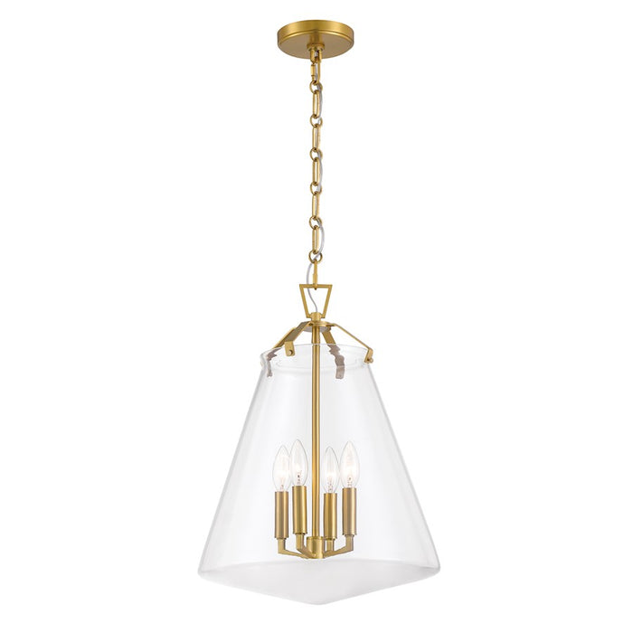 Crystorama Voss 4 Light 15" Pendant, Luxe Gold/Clear - VSS-7015-LG