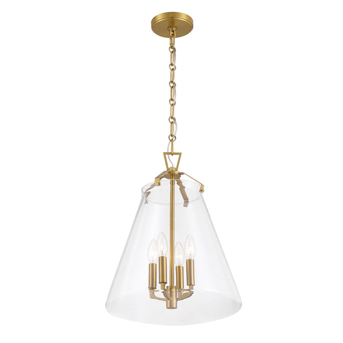 Crystorama Voss 4 Light 15" Pendant, Luxe Gold/Clear