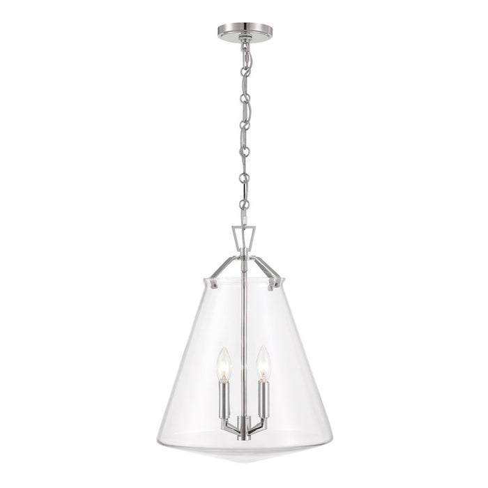 Crystorama Voss 4 Light 15" Pendant, Polished Nickel/Clear
