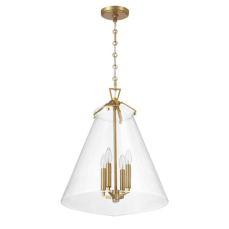 Crystorama Voss 4 Light 18" Pendant, Luxe Gold/Clear