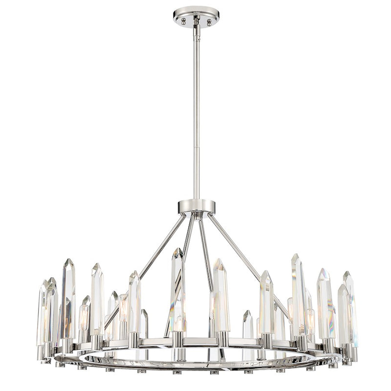 Crystorama Watson Chandelier, Polished Nickel