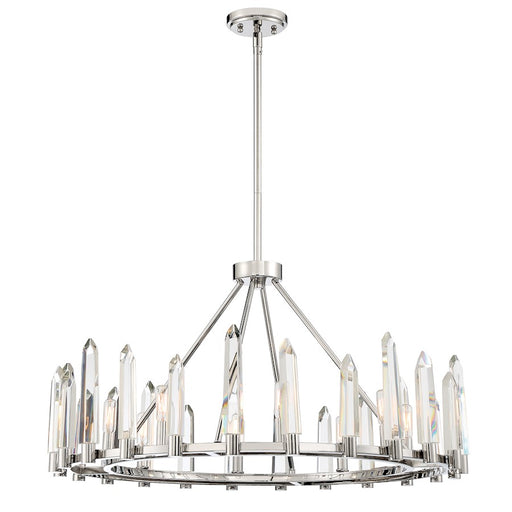 Crystorama Watson Chandelier, Polished Nickel