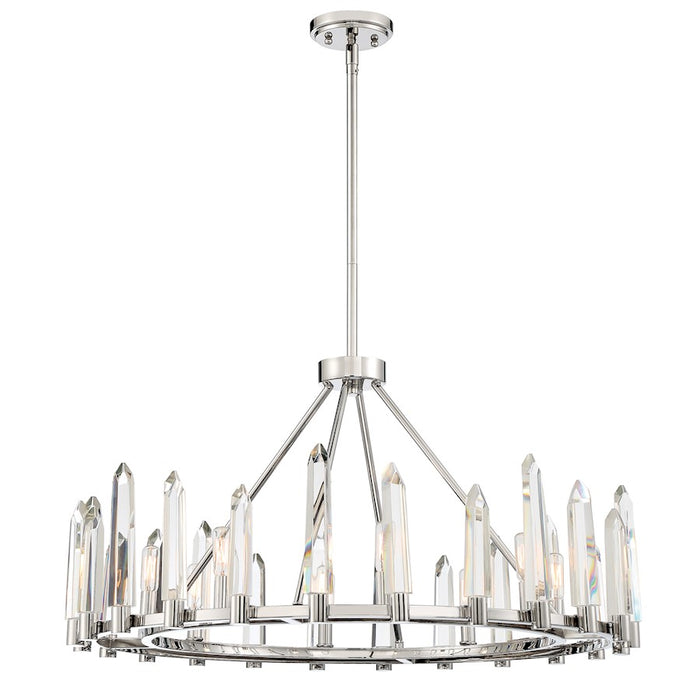 Crystorama Watson Chandelier, Polished Nickel