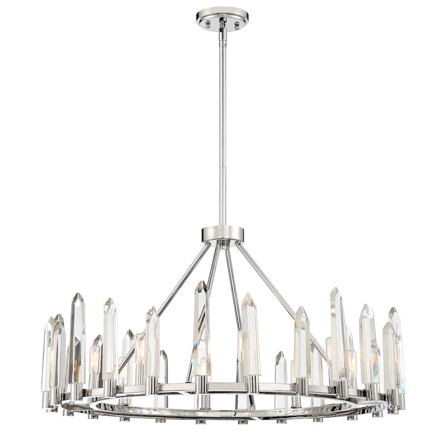 Crystorama Watson Chandelier, Polished Nickel