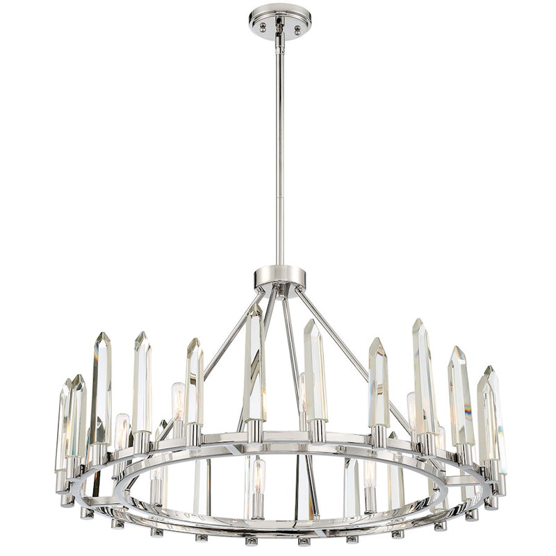 Crystorama Watson Chandelier, Polished Nickel