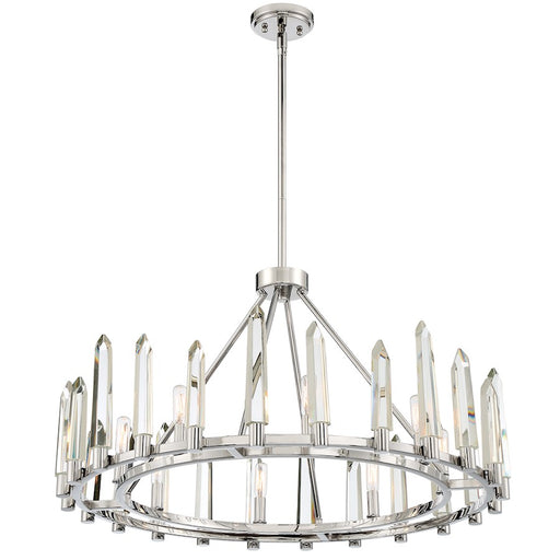 Crystorama Watson Chandelier, Polished Nickel