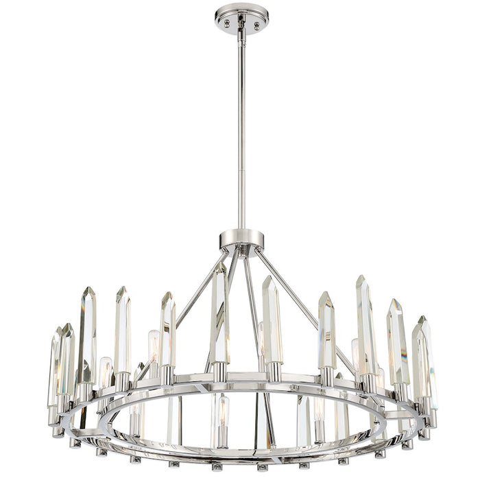 Crystorama Watson Chandelier, Polished Nickel
