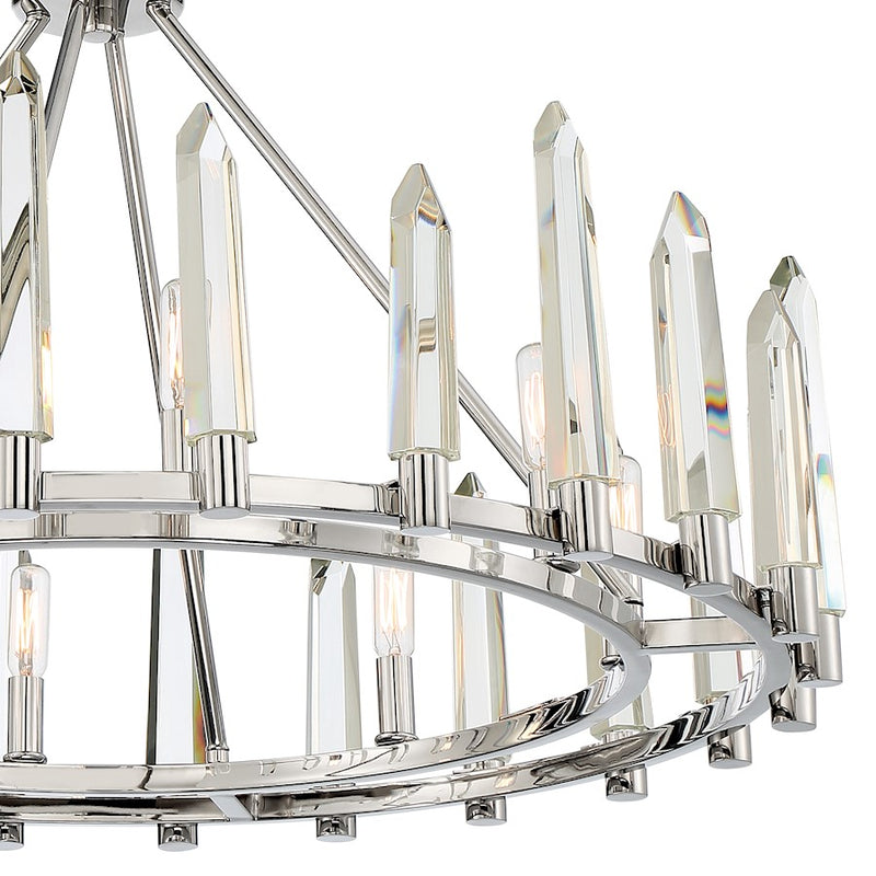Crystorama Watson Chandelier, Polished Nickel